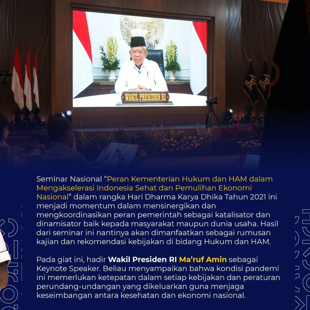 PERAN KUMENKUMHAM DALAM MENGAKSELERASI INDONESIA SEHAT DAN PEMULIHAN EKONOMI NASIONAL